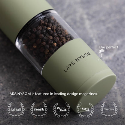 Salt and Pepper Grinder Set, Manual Salt and Pepper Mills with Adjustable Ceramic Grinder, Design Spice Shaker Set (Carbon Black)4