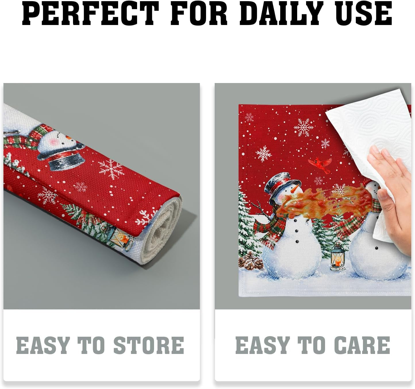 christmas-snowman-placemats-set-of-4-12x18in-xmas-green-trees-red-birds-linen-place-mat-winter-snowflakes-heat-resistant-washable-table-mats-for-kitchen-dining-seasonal-new-year-decor