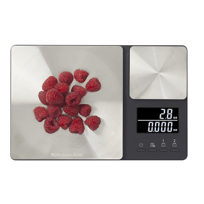 Kitchenaid KQ909 Dual Platform Digital Kitchen and Food Scale, 11 Pound Capacity and Precision 16Oz Capacity, Black with Stainless Steel6