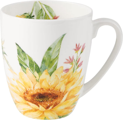 Sunflower Bone China Lightweight Chip Resistant 16 Piece Dinnerware Set, Service for 4, Multicolor8