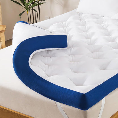 5 Inch Memory Foam Mattress Topper Queen for Back Pain, Filled with Flfuffy Soft Breathable Stuffing, Thick Supportive Pillow Top Queen Mattress Topper1