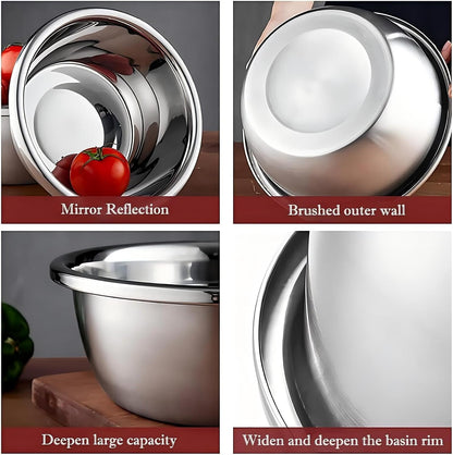 Stainless Steel Mixing Bowl, 23 Quart Salad Bowl, Metal Bowls, Stainless Steel Basin, Heavy Duty Deeper Edge Mirror Finish Dishwasher Safe Bowl5