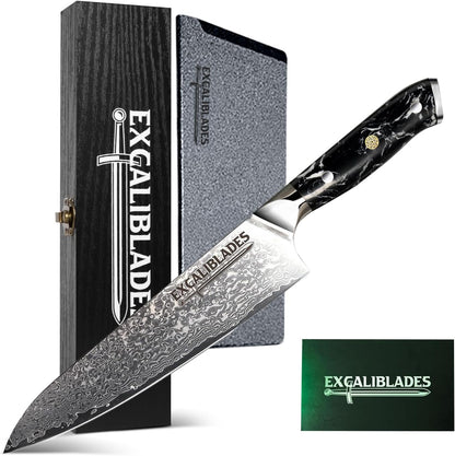 8” Chef Knife – VG10 Damascus Steel Kitchen Knife, Razor Sharp Professional Cooking Knife with Ergonomic G10 Handle, Luxury Gift Box & Sheath, Gift for Home Chefs1