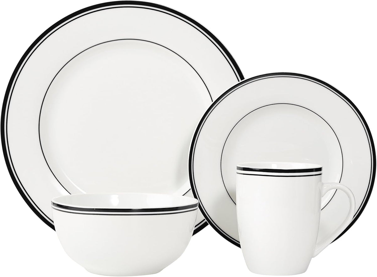 16-piece-cafe-stripe-dinnerware-set-microwave-and-dishwasher-safe-plates-bowls-mugs-service-for-4-black