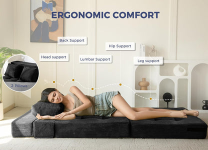 Convertible Sofa Bed, Fold Out Sofa Couch with Pillow for Adults6