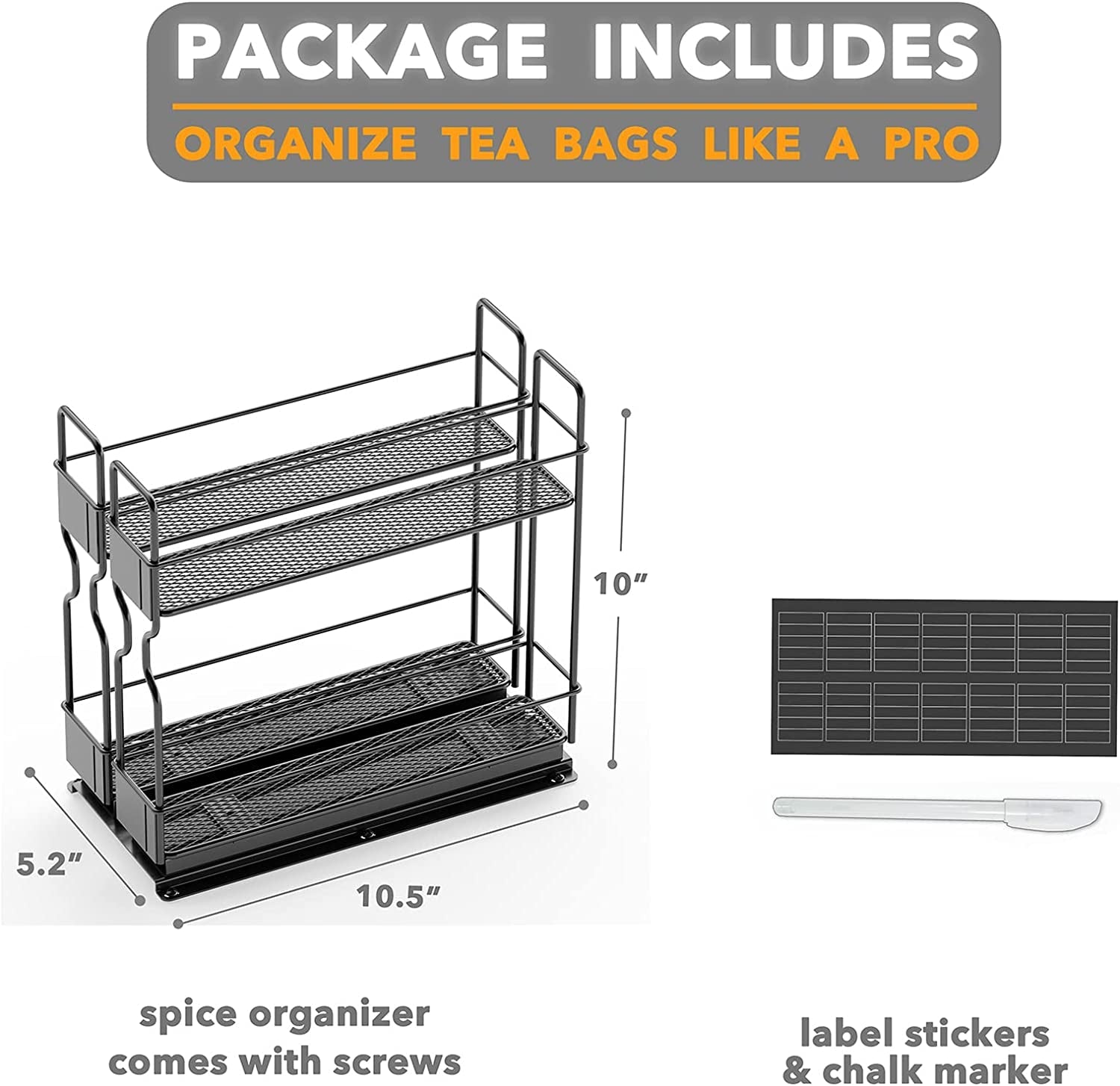 pull-out-spice-rack-organizer-for-cabinet-heavy-duty-slide-out-seasoning-kitchen-organizer-cabinet-organizer-with-labels-5-2-w-x10-75-d-x10-h-2-drawers-2-tier
