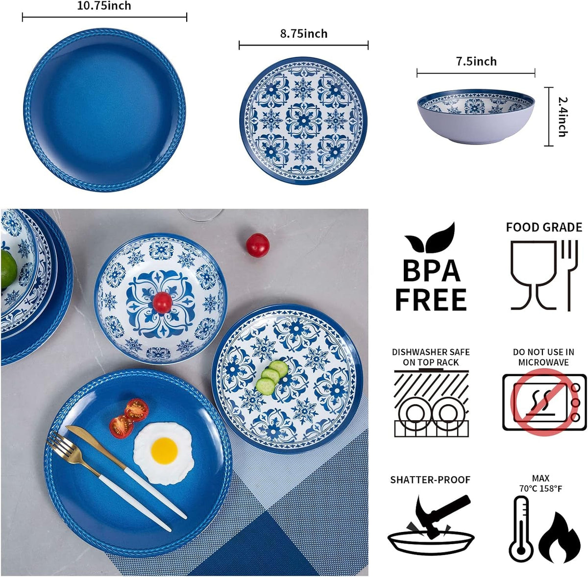 melamine-dinnerware-set-12pcs-outdoor-and-indoor-plates-and-bowls-set-service-for-4-dishwasher-safe-blue-flower