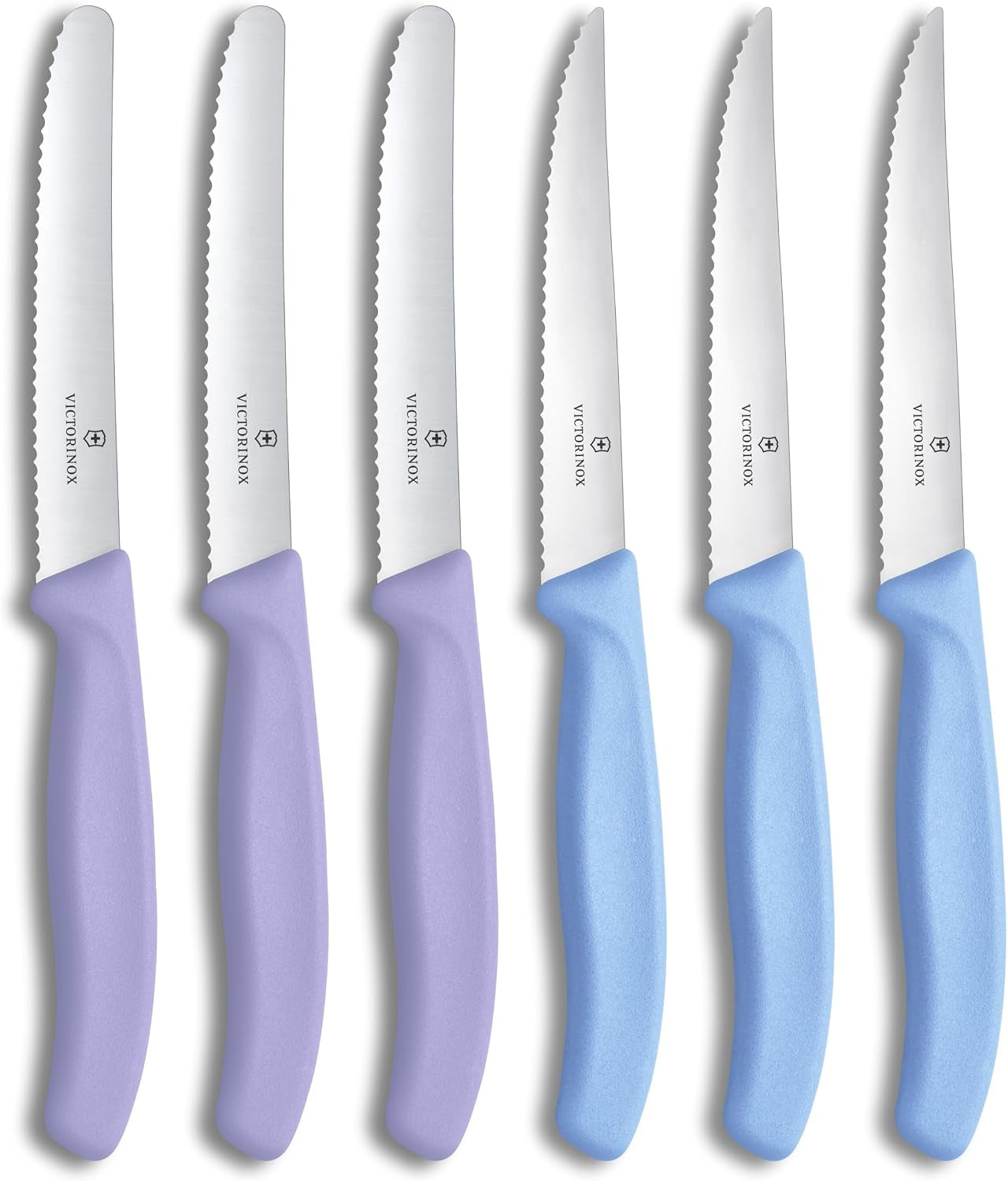 victorinox-swiss-classic-tomato-steak-knife-set-6-piece-sharp-blade-serrated-edge-4-3-inch-stainless-steel-lavender-sky-blue