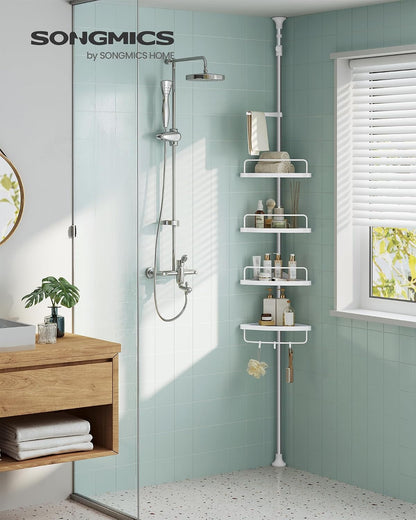 4-Tier Corner Shower Caddy Tension Pole for Bathroom3