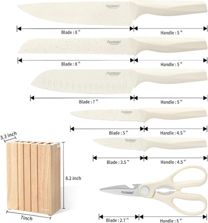 Premium Quality 8-Piece Knife Set with Block, Lightweight and Strong, ﻿ Ergonomic Handles for Home,Dishwasher Safe ﻿3