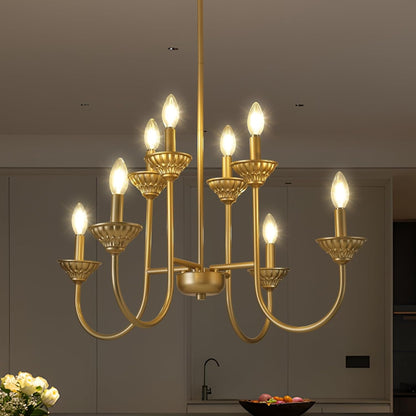 Gold French Country Chandelier for Dining Room, 8-Light, 29 Inch1
