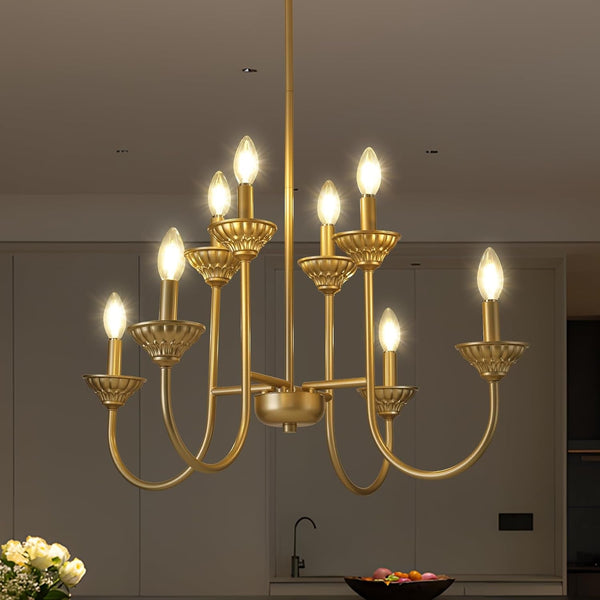 Gold French Country Chandelier for Dining Room, 8-Light, 29 Inch1