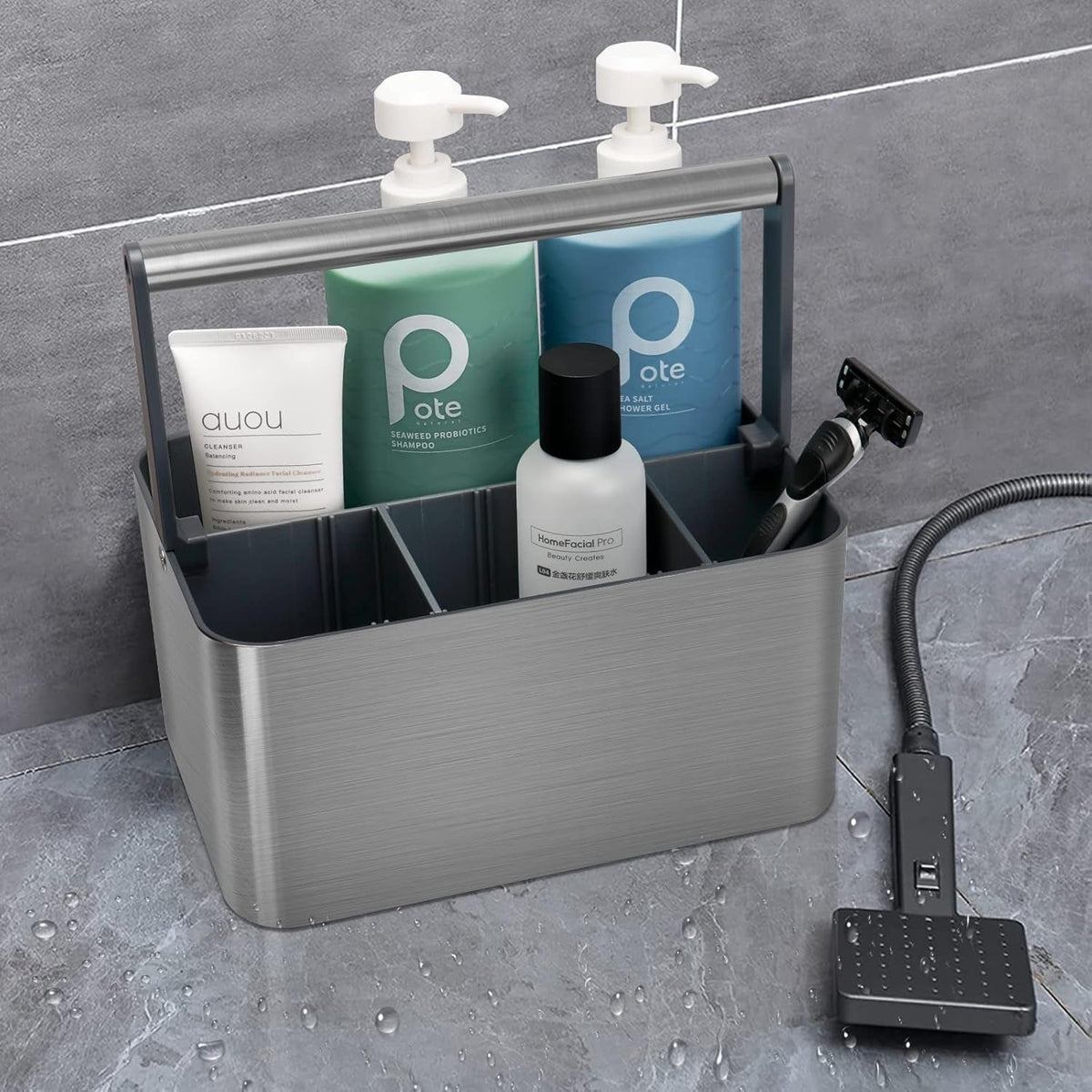 portable-shower-caddy-dorm-compact-bathroom-caddy-organizer-with-handle-adjustable-dividers-hard-plastic-shower-basket-storage-tote-for-toiletry-college-dorm-room-essentials-for-men-gray