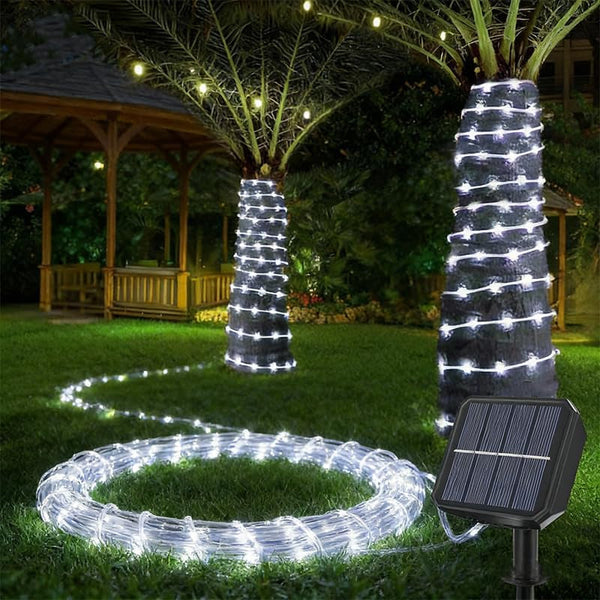 Solar Fairy Lights 33Ft 100 LED Rope Lights for outside 8 Modes White Fairy Light Solar Outdoor for Patio Fence Party Garden Yard Home Holiday Tree Decoration.1