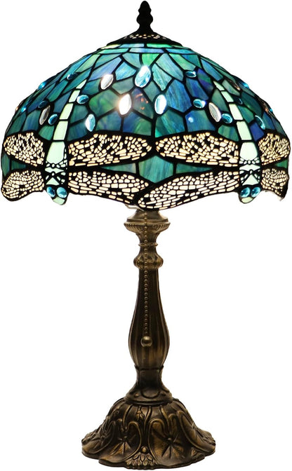 Tiffany Table Lamp Stained Glass Bedside Reading Light W12H19 Inch7