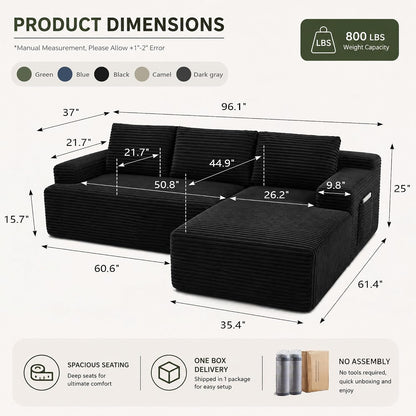 Boneless Couch Comfy Sectional Couches for Living Room,U Shaped Modular Cloud Couch Sofa, Minimalist Modular Sectional Sofa with Deep Seat2