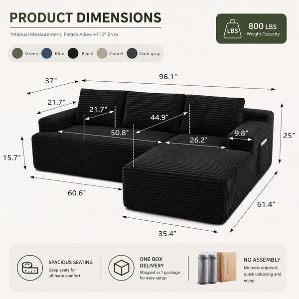 Boneless Couch Comfy Sectional Couches for Living Room,U Shaped Modular Cloud Couch Sofa, Minimalist Modular Sectional Sofa with Deep Seat2