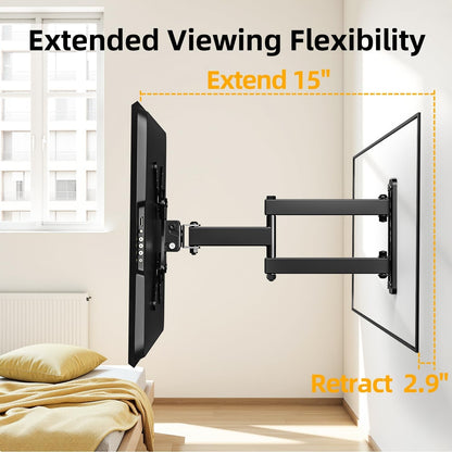 32+ 40 Inch Full Motion TV Wall Mount for 13-43" Tvs & Monitor, 360° Rotating Small TV Mount Bracket, Articulating Swivel Tilting Extension, Max VESA 200X200Mm, Single Studs, 55 Lbs5