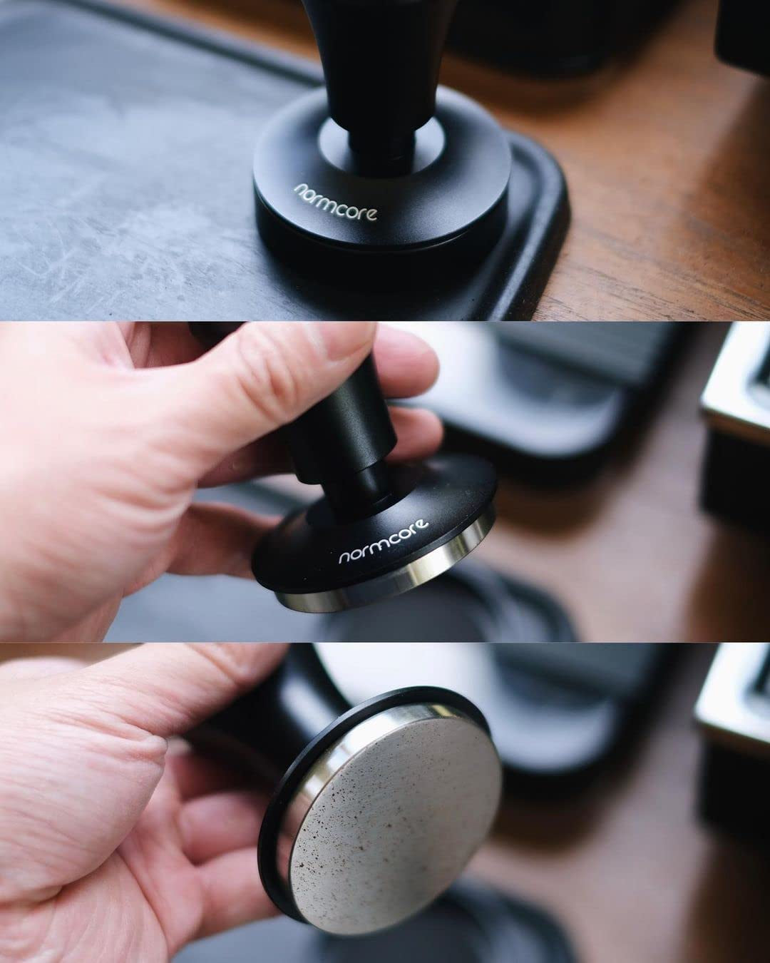 v4-coffee-tamper-53-3mm-spring-loaded-tamper-barista-espresso-tamper-with-15lb-25lb-30lbs-replacement-springs-anodized-aluminum-handle-and-stand-flat-base-black