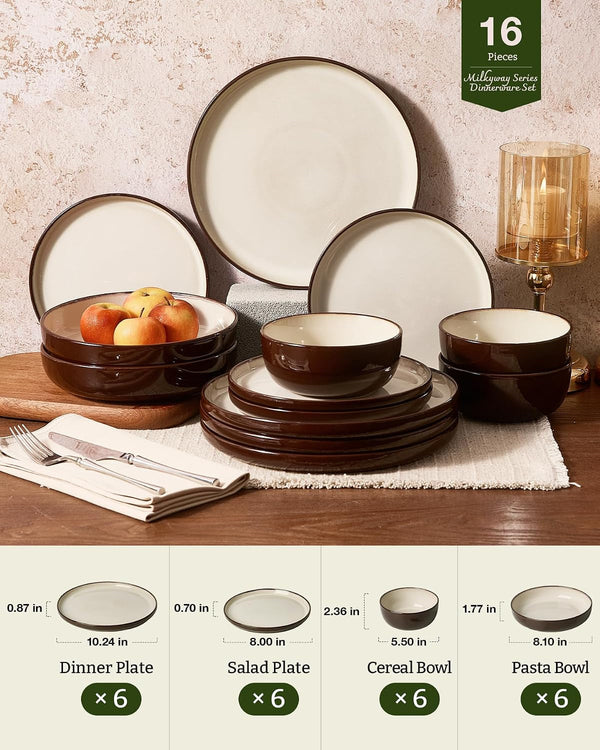 Milkyway 16-Piece Stoneware Dinnerware Set with Pasta Bowls2