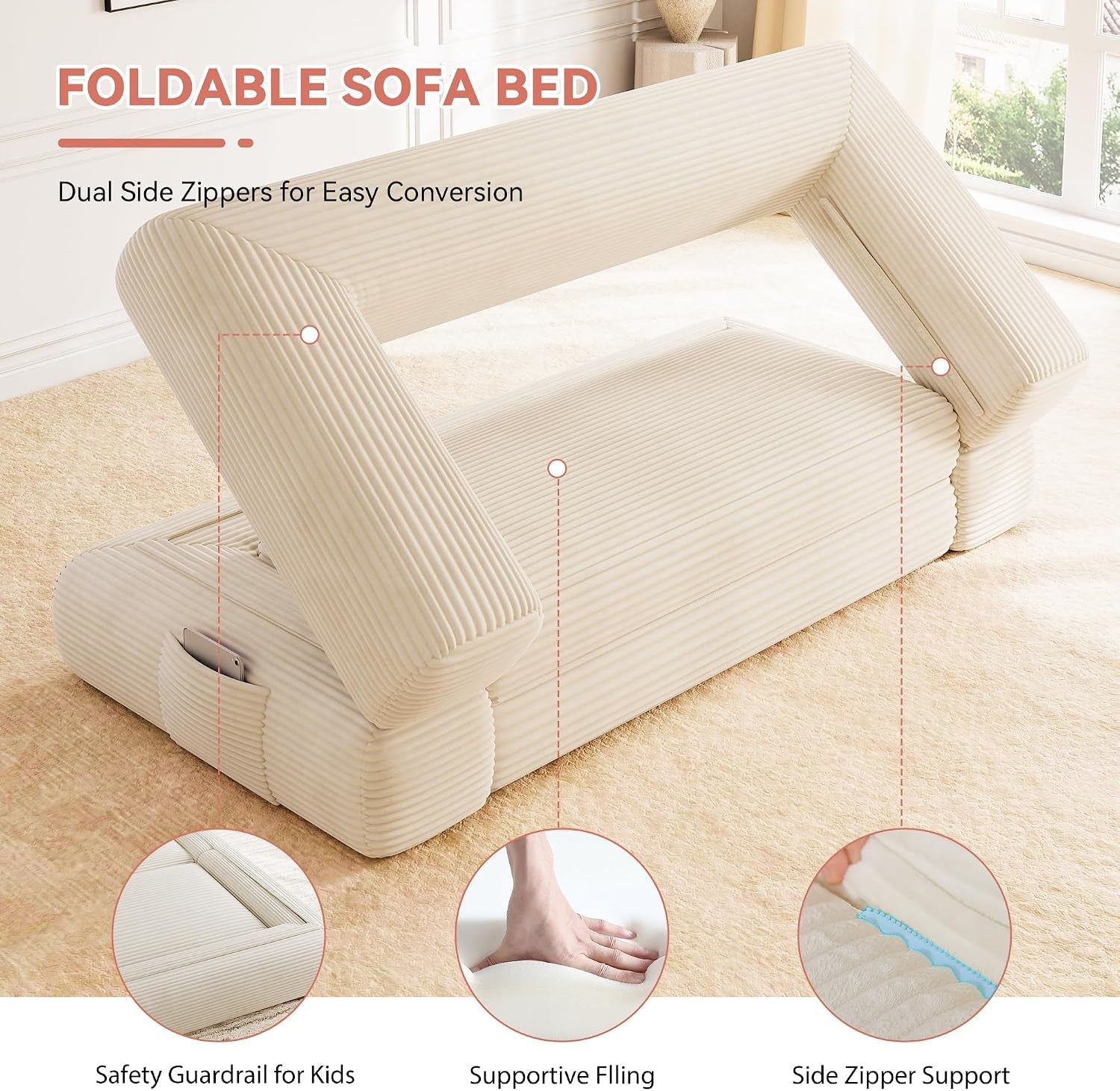 4-in-1-convertible-folding-sofa-bed-78w-x-68l-queen-size-foldable-sleeper-sofa-bed-wide-corduroy-upholstery-boneless-mattress-couch-with-armrests-neck-pillow-for-living-bedroom-beige