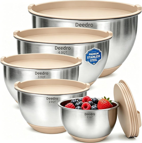 Mixing Bowls with Airtight Lids, Stainless Steel Mixing Bowls Set1