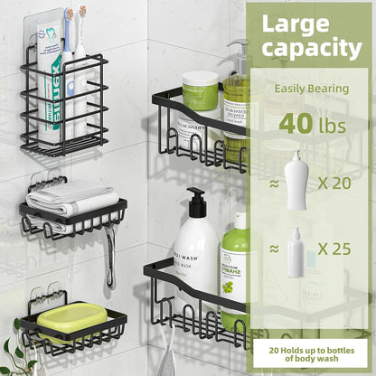 Shower Caddy, 5 Pack Stainless Steel Shower Shelves5