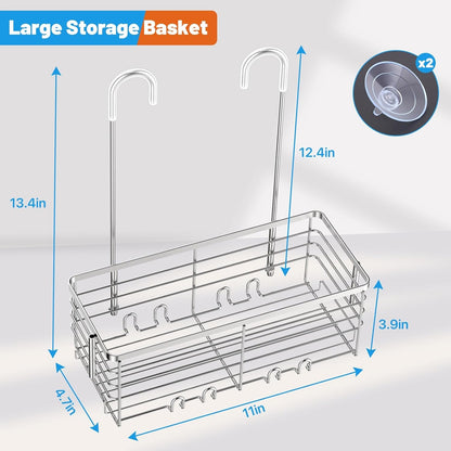 304 Stainless Steel Shower Caddy Hanging (Silver)6