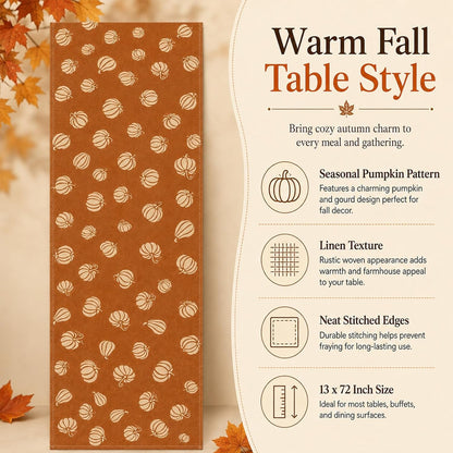 210 GSM Fall Table Runner Home Party Decoration 13X72 Inch | Pumpkins, Seasonal Kitchen Dining Table Decor5