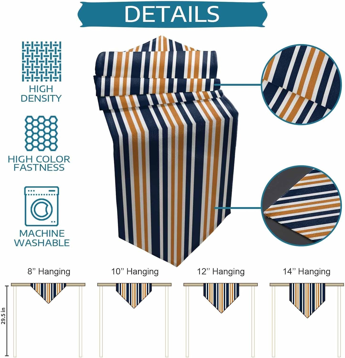 orange-navy-blue-striped-table-runner-linen-burlap-table-runner-72-inches-long-gradient-horizontal-lines-dresser-scarves-for-kitchen-island-coffee-dining-room-party-wedding-holiday-decor-13x72