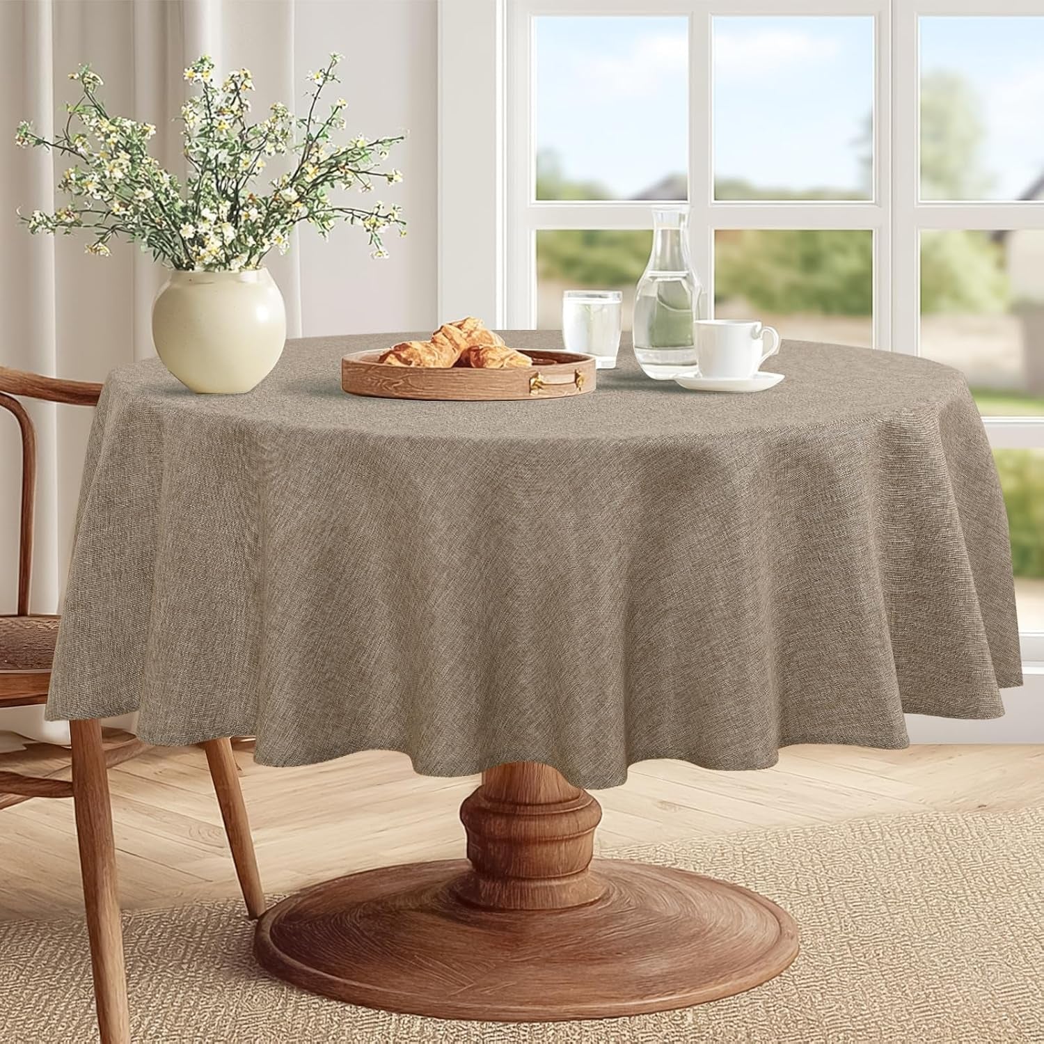 round-table-cloth-faux-linen-farmhouse-tablecloth-wrinkle-and-stain-resistant-decorative-fabric-table-cover-for-kitchen-dining-room-parties-and-camping-khaki-90-inch-round