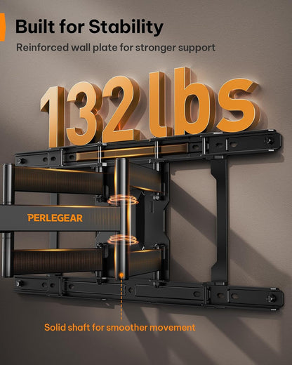 Ultra Slim TV Wall Mount 1.1" Low Profile for 42-90" Tvs, Fits 16"/24" Studs, Full Motion TV Mount Wall Bracket with Dual Articulating Arms, Swivel, Tilt, Max VESA 600X400Mm, Holds 132Lbs6