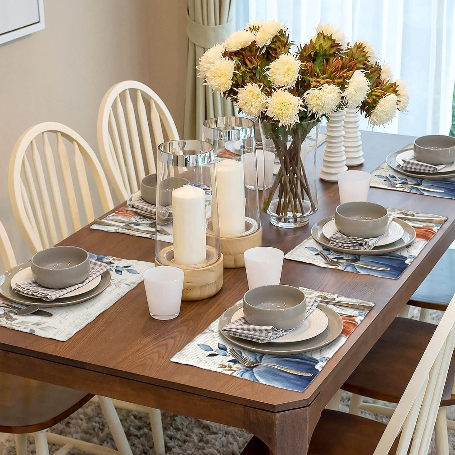 fall-placemats-set-of-4-blue-orange-pumpkin-leaves-decor-place-mats-12x18-inch-autumn-leaf-harvest-thanksgiving-decorative-linen-table-mats-for-home-kitchen-dining-party-table-decoration
