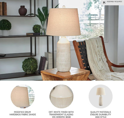 Signature Design by Ashley Willport Ceramic Table Lamp Set of 2, White3