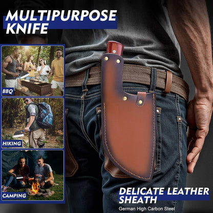 6.8-Inch Serbian Chef Knife Set with Leather Sheath and Whetstone7
