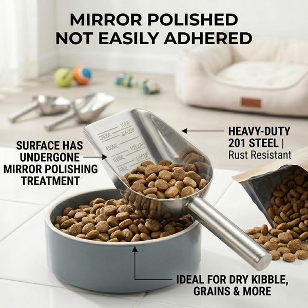 2 Pack 1 Cup Dog Food Scoop,  Stainless Steel Dog Food Measuring Cup, Wet Dry Food Precision Scale, Suitable for Pet Food Grain Rice Flour Ice Cube4