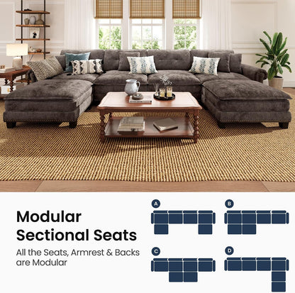 150" Oversized Modular Sectional Couch U Shaped for Living Room7