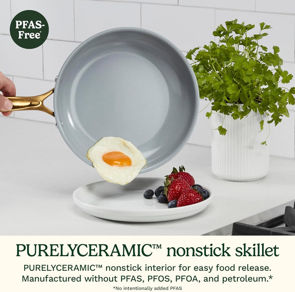 Cookware Set, 11 Piece Stainless Steel Cookware Pots and Pans, Home and Kitchen Durable Stainless Steel for Everyday Cooking, Matte Thyme, MT89G-116