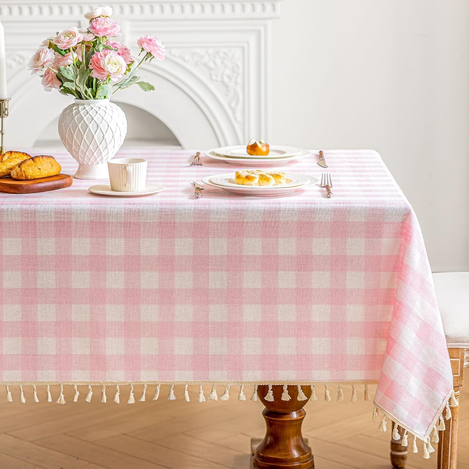 checkered-tablecloth-rectangle-cotton-linen-gingham-table-cloth-with-tassel-washable-wrinkle-free-heavy-duty-buffalo-plaid-table-cover-for-dining-party-picnic-pink-55-x-55-square