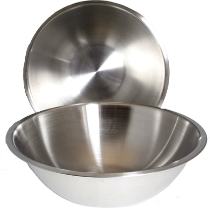 8 Quart, Set of 2, Mixing Bowls, Stainless Steel, Professional Chef, Commercial Kitchen, by , 13.25 Inches Diameter, Flat Base1