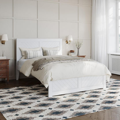 , Canyon Full Platform Bed with Matching Footboard, White1