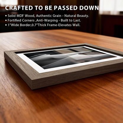 11X14 Picture Frame 4 Pack, Walnut Solid Wood, Gallery Wall Hanging8