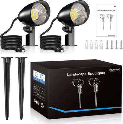 20W Outdoor Spotlight,Ip66 Landscape Lighting for Yard, 2 Pack7