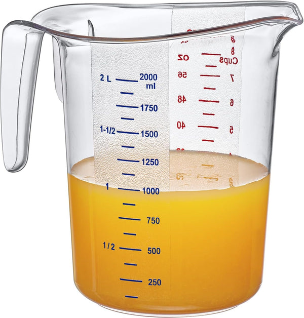 '- Melissa - 64-Ounce Plastic Measuring Pitcher (1-Pack), 8-Cup (2-Quart) Food-Grade Measuring Jug, Unbreakable, Stackable, Dishwasher-Safe, Great for Oil, Vinegar, Flour, and More5