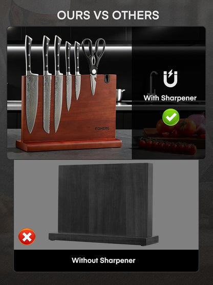 Kitchen Knife Set,  Knives Set with Magnetic Knife Holder and Sharpener, 7 Pieces Sharp Chef Knife Set with Ergonomic Handle, High Carbon Stainless Steel Knives Set for Kitchen8