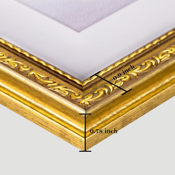 8X10 Vintage Picture Frame, Glass Cover, Gold, 4-Pack5