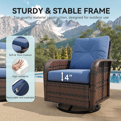 7 Piece Outdoor Patio Furniture Set for Backyard, Navy Blue5