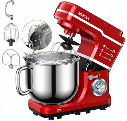 Powerful 660W Stand Mixer – 7.5 Quart Tilt-Head Kitchen Appliance with 10 Speed Settings – Stainless Steel Bowl & Attachments (Dough Hook, Whisk, Beater, Splash Guard), Compact Food Mixer1