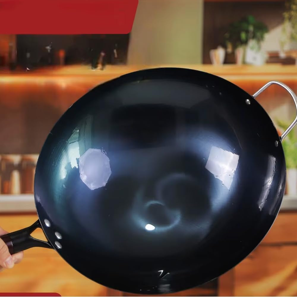 13-5-pre-seasoned-blue-carbon-steel-wok-flat-bottom-stir-fry-pan-with-stay-cool-ergonomic-wood-handle-restaurant-quality-wok-hei-for-induction-gas-electric-stovetops