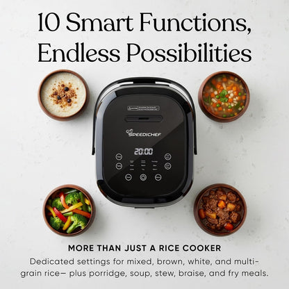 10-Cup Low Sugar Rice Cooker & Steamer, Stainless Steel | 304 Food-Grade Stainless Steel Pot | Diamond-Textured Base Resists Sticking | 11 Cooking Modes | Steamer Basket | Keep Warm3